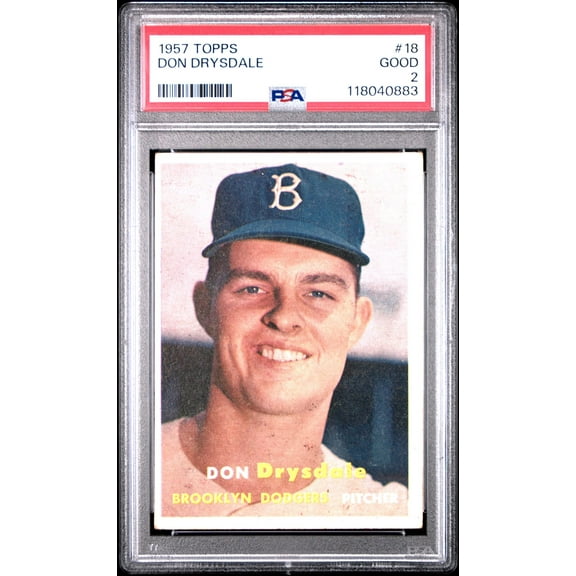 1957 Topps Don Drysdale #18 PSA 2