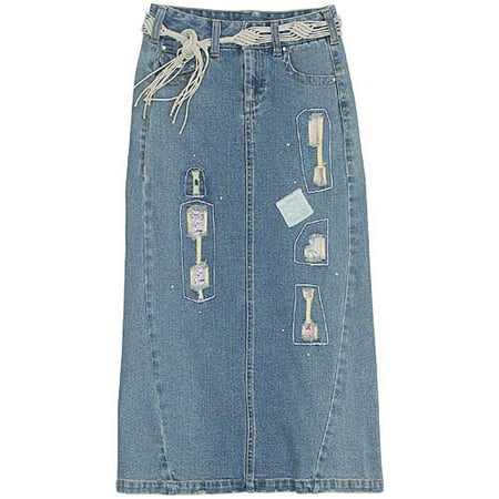 mary-kate and ashley brand - Girl's Denim Patch Skirt