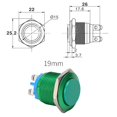 thumbnail image 3 of Interruptor de botón de metal, cabezal alto, oxidación completa, tornillo de avance automático, control de potencia de pie, 19mm (verde), 3 of 8