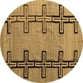 thumbnail image 1 of Ahgly Company Indoor Round Abstract Brown Modern Area Rugs, 8' Round, 1 of 4