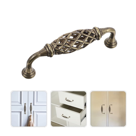Raindrops  5 Pcs Vintage Cabinet Handles Iron Bird Cage Antique Style Pull