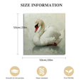 thumbnail image 2 of FANNA Wall Art White Swan Bird Animal Portrait Nature Wilderness Vintage Illustrations Fine Art Decorative Retro Historic Zen for Living Room, Bedroom, Office 20x20in, 2 of 5