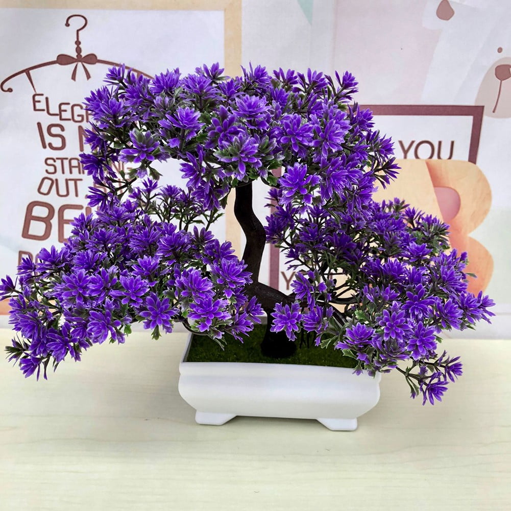 Bonsai Tree In Square Pot - Artificial Plant Decoration For Office/Home