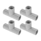 thumbnail image 1 of FELTECHELECTR 4 conectores de tubería de 3 vías - Codos de esquina de PVC, adaptadores de esquina de PVC para mejoras del hogar, color gris claro, 1 of 7