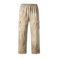 thumbnail image 6 of Relaxed Fit Cargo Pants For Men Tie‑Dye Print Wide Leg Long Trousers Elastic Drawstring Waist Casual Work Pants, 6 of 7