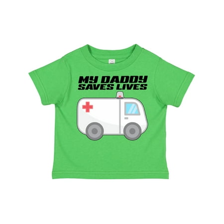 

Inktastic My Daddy Saves Lives- Ambulance Gift Toddler Boy or Toddler Girl T-Shirt