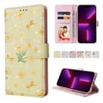 thumbnail image 2 of Wallet Case for iPhone 12 Pro Max with RFID Blocking Credit Card Slots Holder, Cute Patterned Gold Brushing Magnetic Flip Kickstand Wrist Strap Cover For iPhone 12 Pro Max, Yellow Daisy, 2 of 8