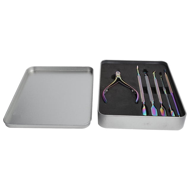 6pcs Stainless Steel Cuticle Nippers Dead Skin Pusher Nail Planing Tool Manicure Tool Set
