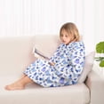 thumbnail image 4 of Light Blue Butterfly Purple Pattern Blanket Hoodies for Kids 6-13YR Oversize Wearable Blanket Hoodies for Boys Girls Teens, 4 of 7