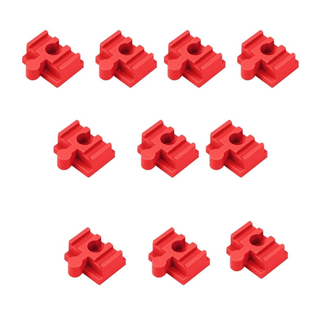 10x Accesorios de vías de tren de madera Juegos de construcción de juguetes Juego de construcción de conectores de vías Rojo