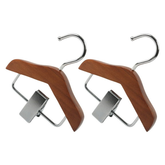 2 Pcs Wooden Hanger Children's Hangers Clothes Hangers Pet Clothes Hanger Dog Shirt Hanger Mini Hanger Baby
