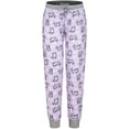 thumbnail image 3 of SofiePJ, Women's, Printed Waffle Velour Pajama Set w/ Jogger Pants, Lilac, M, 3 of 6