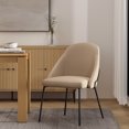 thumbnail image 2 of Gracie Tan and Black Leatherette Dining Chair with Steel Legs, 2 of 8