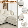 thumbnail image 6 of ReeQuo Modular Sectional Sofa, L Shaped Cloud Couch Comfy Set for Living Room, 106.7'' Inch 3-Seater Comfy Chenille Lumbar Pillow with Movable Ottoman for Bedroom Apartment（Beige）, 6 of 10