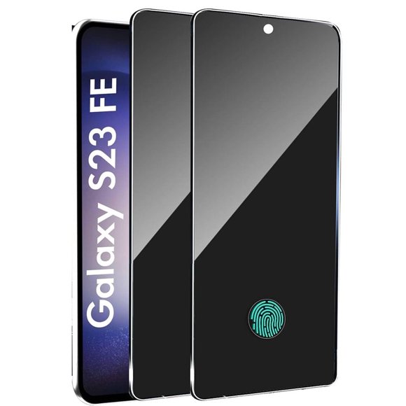 Zonyee 2 Pack Privacy Screen Protector for Samsung Galaxy S23 FE 6.4 inch, Anti-Spy Tempered Glass, Bubble-Free, Easy Install