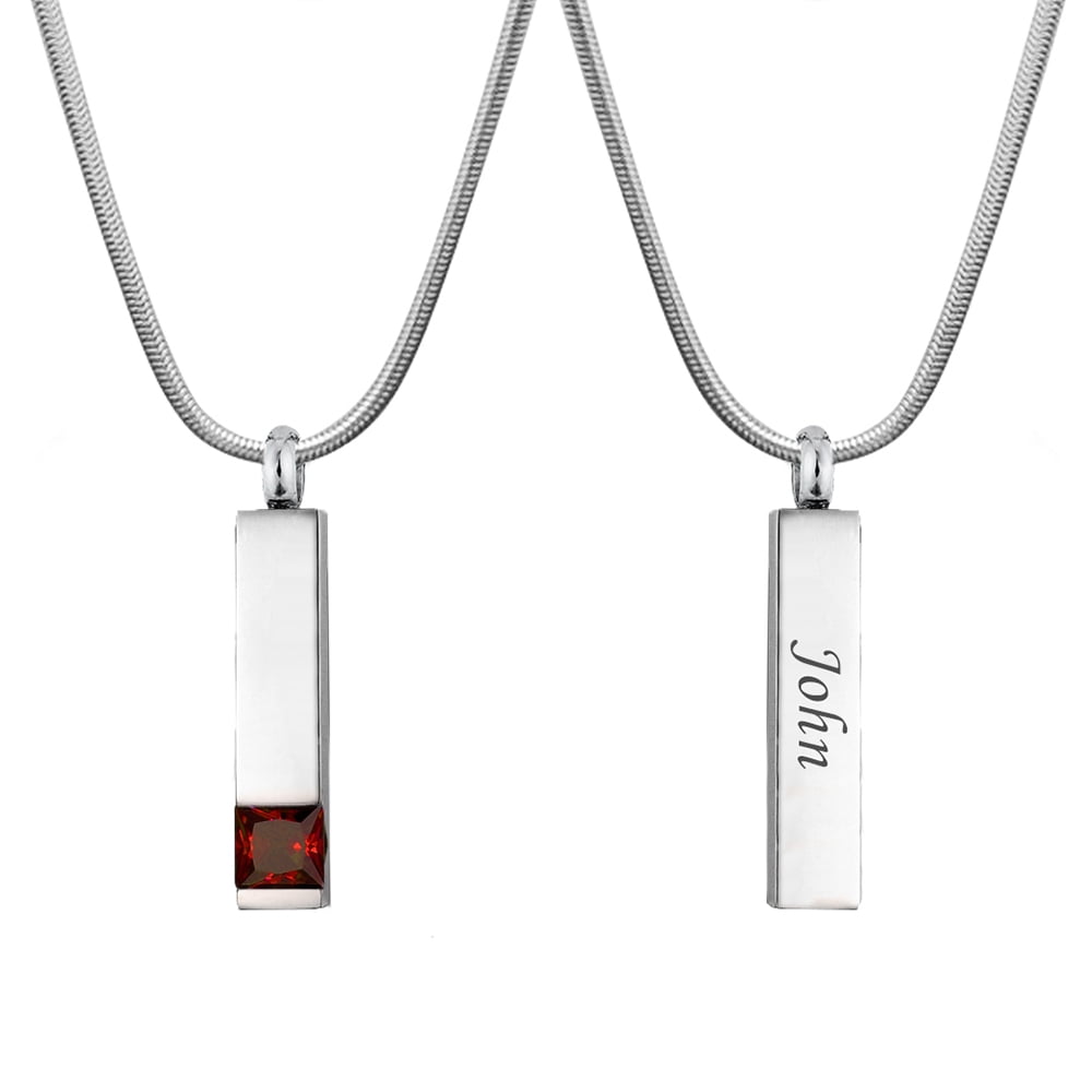 Anavia Personalized July Birthstone Ashes Holder Cremation Keepsake Necklace