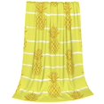 thumbnail image 2 of Bingfone Gold Pineapple Print Flannel Fleece Blanket Throw Blanket For Bed,Sofa,Couch,Travel,Camping(40"X30"), 2 of 9