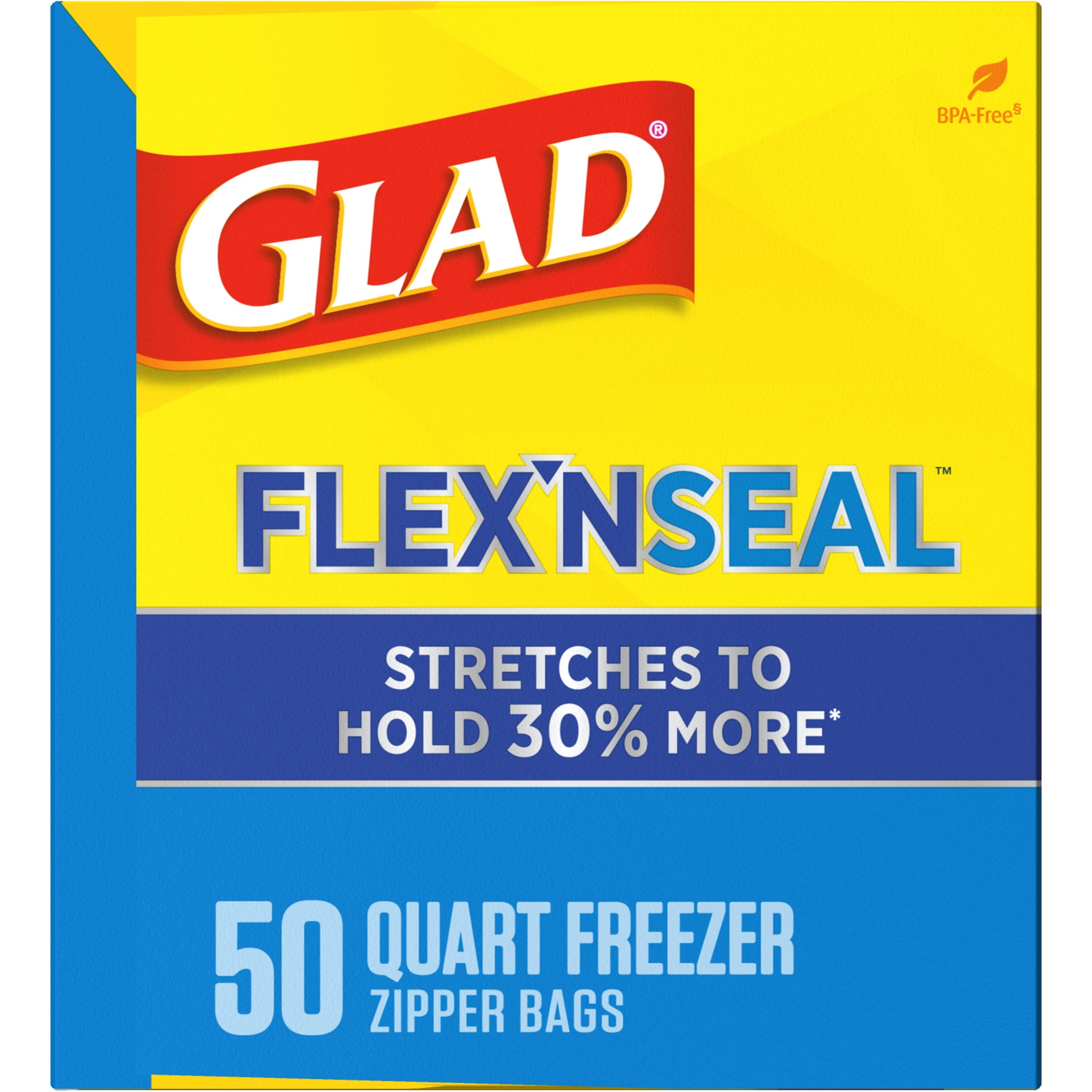 Glad FLEXN SEAL Sandwich Food Storage Plastic Bags, 100 ct - Fry's Food  Stores