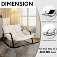 thumbnail image 3 of iooHug Grand patio Outdoor Rocking Chair, Oversized Papasan Rocking Chair 400 lbs, Modern Cozy Lounge Rocker Chair with Cushion for Balcony Porch, Patio, Living Room, Bedroom, Garden, Beige, 3 of 7