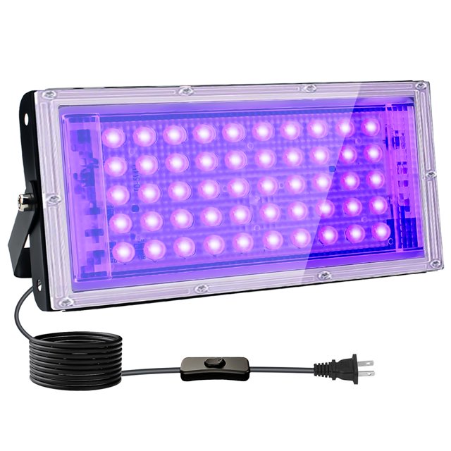 Luz de inundación Blacklight Indmird de 50 W con enchufe e interruptor