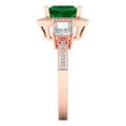 thumbnail image 3 of 3.005 ctw 3 Stone Anniversary Ring for Women | Princess Cut Simulated Emerald | Hyperallergenic Solid 14K Rose Gold, 3 of 5