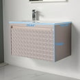thumbnail image 2 of Blossom Thun 30" Floating Vanity | Khaki | LED Wall Mount Cabinet with Acrylic Sink & Storage, 2 of 10