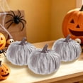 thumbnail image 5 of Fall Decor,Fall Decorations for Home,Velvet Pumpkins Decoration Artificial Fake Pumpkins,3IN Fabric Wrapped Pumpkin Ornaments for Home Kitchen Farmhouse(Gray), 5 of 6