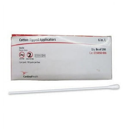 Cardinal Health Sterile Cotton Tipped Applicator with Plastic Shaft, 6 Inch