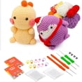 thumbnail image 1 of MIUSIE Non Finished Dinosaur&Penguin Shaped Crochet Hook Material Package DIY Handmade Knitting Needles Kit For Beginners, 1 of 6