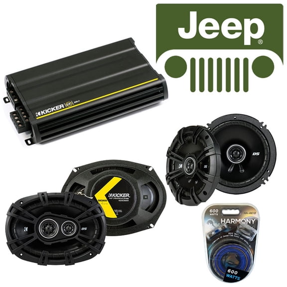 Fits Jeep Commander 06-07 Speaker Replacement Kicker DSC693 DSC65 & CX300.4 Amp - Factory Certified Refurbished