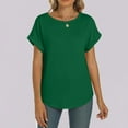thumbnail image 6 of Elvqul Crewneck Tops for Women Long Sleeve Green T Shirts Plus Size Cute Womens Blouses, 6 of 9