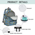 thumbnail image 4 of Excavator and Gravel Blue Pattern Cute School Backpack with Padded Back and Adjustable Shoulder Straps 13.4"x11"x4.7", 4 of 5