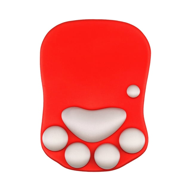 Guardoinrt Comfortable And Stylish Cat Paw Mouse Mat For Wrist Protection Unique Safe DS-001 bright red 1Set