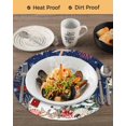 thumbnail image 3 of 15 Inch Round Placemats Set of 6, Navy Blue Christmas Non Slip Heat Insulation PP Table Mats, Snowman Xmas Tree Coastal Snowflake Starfish Washable Place Mats for Kitchen Dining Party Table Decor, 3 of 7