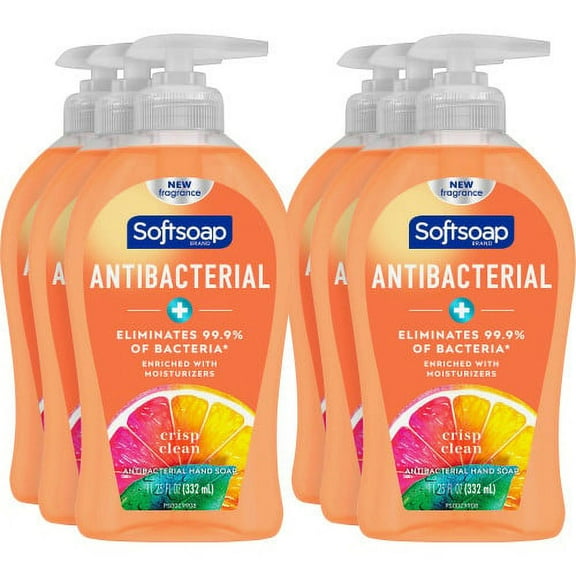 Softsoap Antibacterial Hand Soap, Crisp Clean Scent, 11.25 oz, 6/Carton, Each