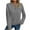 Gray, variant on Long Sleeve Shirts for Women, Women's Casual Textured Quilted Sweatshirts 2026 Split V Neck Long Sleeve Solid Loose Pullover Tops