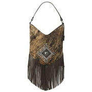 Ariat A770004002 15 x 17 in. Nashville Style Calf Hair Shoulder Bag, Brown