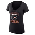 thumbnail image 2 of Women's G-III 4Her by Carl Banks Black Philadelphia Flyers Super-Slim Fit Lightweight Team Logo Graphic V-Neck T-Shirt, 2 of 3