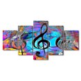 thumbnail image 1 of TISHIRON 5PCS Framed Canvas Wall Art Set,60"x32" Abstract Colorful Music Notes and Clef Canvas Art Decor, 1 of 7