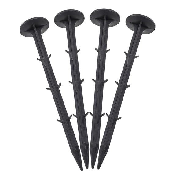 Unique Bargains Plastic Garden Stakes Screws Landscape Ground Nail 8.3" Length Black 40pcs