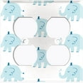 thumbnail image 3 of Metal Light Switch Plate Cover Cute Baby Blue Elephant ZOO005, 3 of 13
