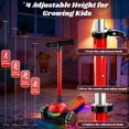 thumbnail image 2 of Light Up 3 Wheel Kick Scooter for Kids Toddlers Girls with LED Sync Lights Flashing Stem & Wide Polka Dot Deck Adjustable Height Music Function Safe Sturdy Folding (Red), 2 of 8