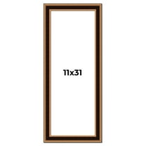 11x31 Frame Gold Brown Plein Air Vintage Solid Wood Picture Frame | 1.75 Inches Moulding Width |