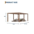 thumbnail image 6 of Senfot Outdoor Aluminum Louvered Pergola, Half Aluminum Half Iron, Wood Grain Finish, Garden Pavilion Woood 10x20, 6 of 7