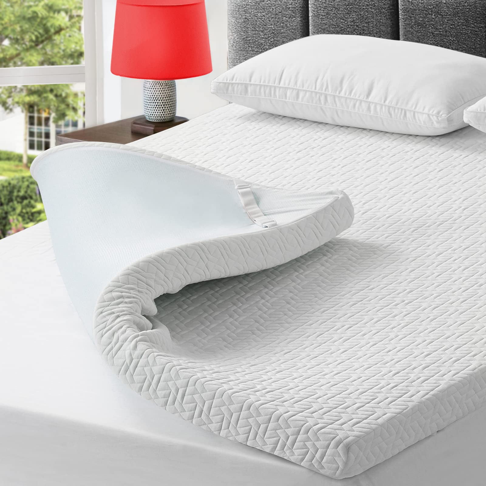 BedLuxury 3 Inch Gel Twin XL Size Topper Gel Memory Foam , High Density Soft Foam Mattress Pad Cover for Back Pain, Bed Topper with Removable Breathable Bamboo Walmart.com