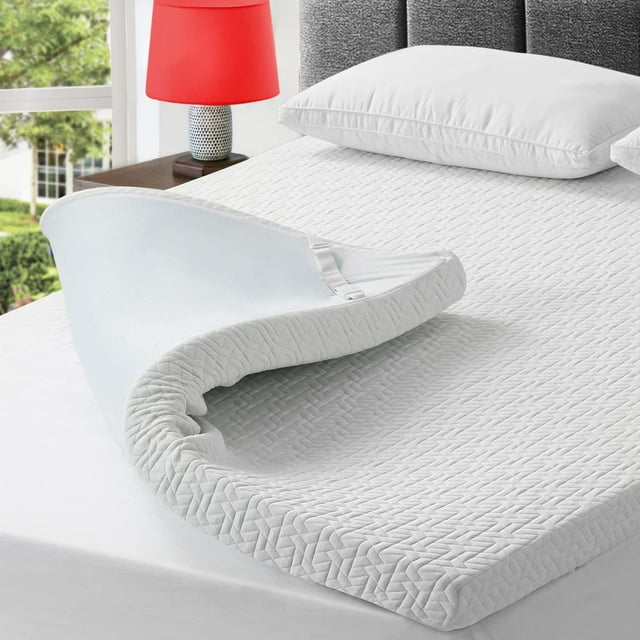 BedLuxury 3 Inch Cooling Full Size Gel Mattress Topper Gel Memory Foam