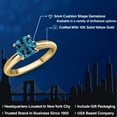 thumbnail image 2 of Gem Stone King 10K Yellow Gold London Blue Topaz Solitaire Engagement Ring for Women | 1.18 Cttw | Cushion 6MM | Gemstone November Birthstone | Size 8, 2 of 6