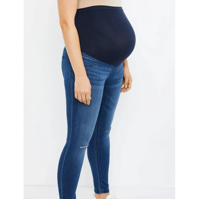 Motherhood Maternity Indigo Blue Secret Fit Belly Stretch Ankle Maternity Jeggings Walmart