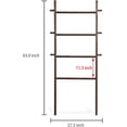 thumbnail image 2 of MyGift 5 Foot Wall-Leaning Dark Brown Wood Blanket and Towel Rack Ladder Shelf, 2 of 7