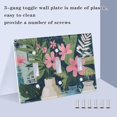 thumbnail image 3 of Yayeee Toggle Light Switch Wall Plate 3-Gang 6.37"x4.48" Decorative Outlet Cover, Green Floral, 3 of 7